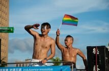 couple at taiwan pride parade